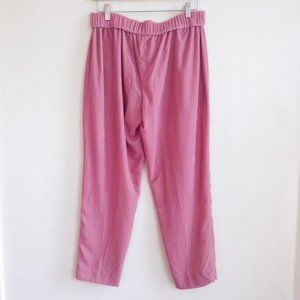 J. Crew Guava Berry Velvet Plush Pull On Slim Straight Waist Stretch Pant Size 8